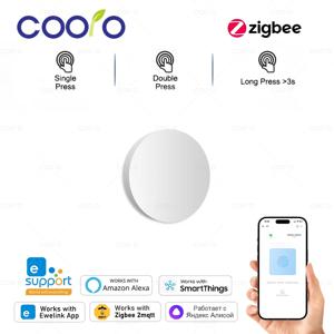 Ewelink Zigbee 스마트 푸시 단추 무선 스위치, 배터리 포함, 리모컨 자동화 시나리오 스위치, Zigbee2MQTT 로 작동