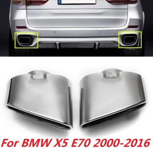 스테인레스 스틸 크롬 배기 듀얼 테일 파이프 머플러 팁, BMW X5 E70 2000 2001 2002 2003 2004 2005 2006 2007 2016, 2 개