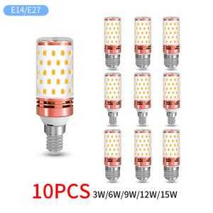 LED 옥수수 전구 SMD2835 샹들리에 촛불 조명, 가정 산업 조명, E27 E14 220V, 15W, 12W, 9W, 6W, 3W, 10 개