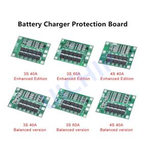 드릴 모터용 리튬 이온 배터리 충전기 보호 보드, 18650 BMS, 강화 및 밸런스, 3S, 4S, 40A, 60A, 11.1V, 12.6V, 14.8V, 16.8V