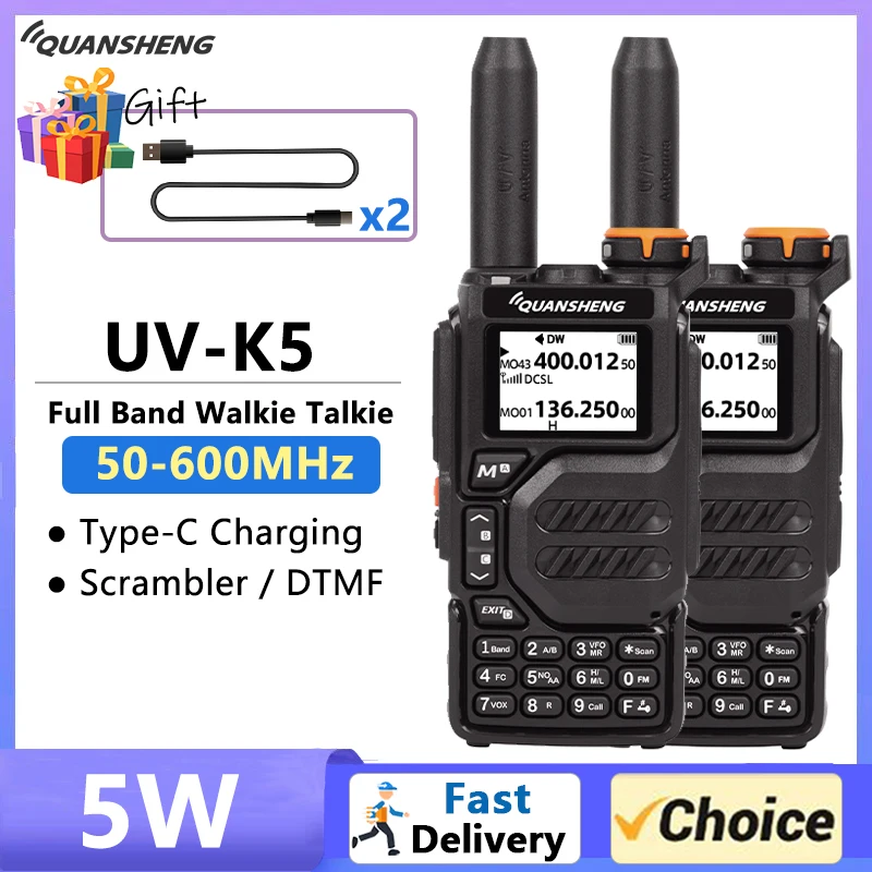 Quansheng 아마추어 무선 주파수 복사 워키토키, 양방향 라디오, 50-600MHz FM 라디오, NOAA 스크램블러, DTMF, UV K5, UV K6, UV K58