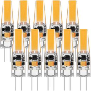 LED COB 디밍 미니 램프, 촛불 조명 교체, 샹들리에 스포트라이트용 할로겐, 6W 전구, AC DC, 12V, 220V, 30W, 40W, 10 개