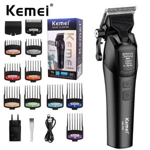 Kemei 전문 이발기 충전식 무선 전기 헤어 트리머 헤어 커팅 머신 남성용 헤어 커터 9000RPM