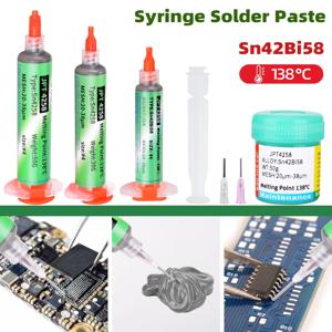 Sn42Bi58 SMD 용접 페이스트, 138 ℃ 저온 무연 주사기, 전화 부품 수리용 솔더 페이스트 없음