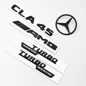 자동차 리어 스타 스티커 트렁크 AMG 엠블럼, 메르세데스 벤츠 CLA 45 AMG W117 액세서리, 3D ABS 블랙 CLA45 로고, 터보 4MATIC 배지