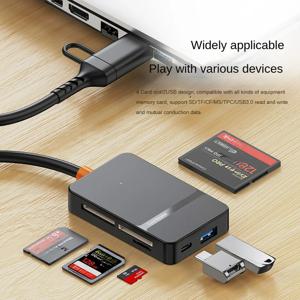 USB C 카드 리더 지지대 S SD, TF, CF, MS 카드 읽기 및 쓰기, U 디스크 읽기, 8 인 1