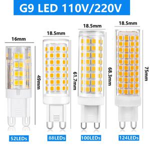 SMD 3014 AC 220V 110V 슈퍼 브라이트 교체 30W 할로겐 램프 스포트라이트, 따뜻하고 차가운 흰색, 5W, 9W, 15W, 18W, 20W, G9 LED 옥수수 전구