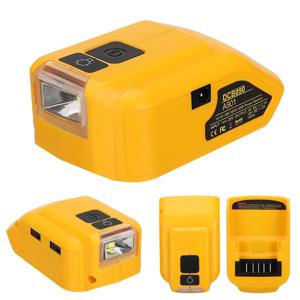 Dewalt 18V 20V 리튬 이온 배터리용 LED 작업등 포함 USB 어댑터, 휴대용 전원 컨버터, USB C타입 DC 12V, 140lm