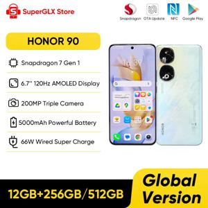 HONOR 90 5G 200MP 울트라 클리어 카메라, 스냅드래곤 7 1 세대, 5000mAh 배터리 수명 66W 슈퍼차저, 120Hz 디스플레이, 글로벌 버전, 신제품