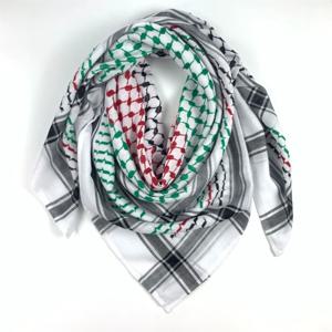 Shemagh 사막 스카프 기하학 자카드 아랍 Keffiyeh 터번 목도리 랩 스퀘어 스카프 남성용 두건 헤드 랩 F3MD