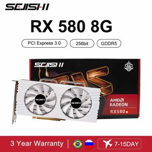 SEJISHI 게이밍 그래픽 카드, AMD RX580, 8GB, 2048SP, GDDR5, 256 비트, PCI 익스프레스, 3.0 × 16, 8 핀, Radeon GPU, RX 588 비디오, 신제품