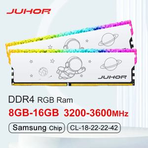 JUHOR RGB DIMM 데스크탑 게임용 메모리 램, DDR4 8GB, 16GB, 3200MHz