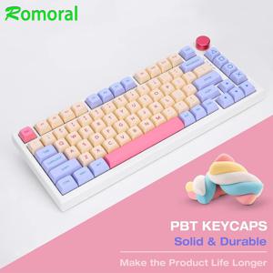 PBT 키캡 XDA 프로필 맞춤형 영어 KR RU 키캡 염료 승화, 체리 MX 104 87/61 기계식 키보드용, 132 키