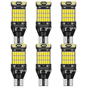 T15 W16W 921 912 T16 T10 902 LED 전구, 고출력 45 개 4014SMD 아주 밝은 1200LM 자동차 후진 라이트 화이트, 6 개