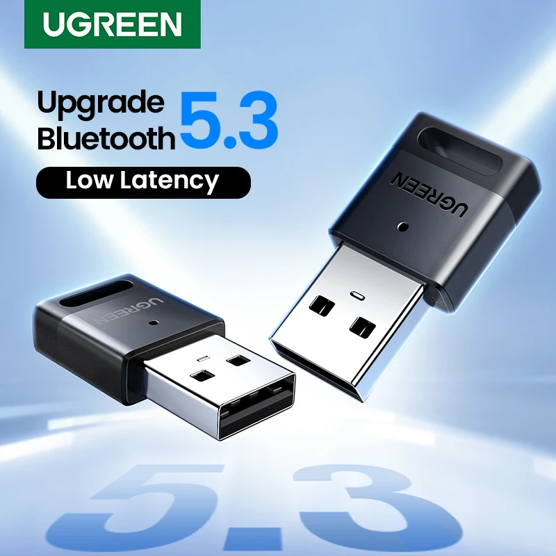 UGREEN USB 블루투스 5.3 동글 어댑터, PC 스피커 무선 마우스 키보드 음악 오디오 리시버 송신기