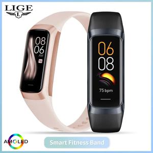 LIGE Amoled 스마트 워치 남녀공용 스마트 밴드, 심박수 혈액 스마트 워치, 방수 스마트 팔찌, 스포츠 피트니스 트래커, 2023