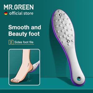 MR.GREEN 양면 풋 파일, 전문가용 페디큐어 풋 케어 도구, 각질 제거제, 스테인리스 스틸