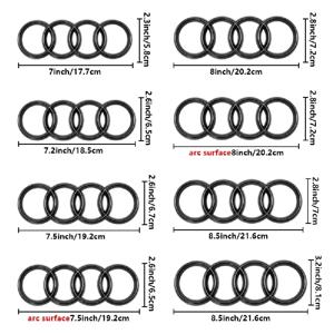 ABS 자동차 후드 프론트 보넷 그릴, 리어 트렁크 엠블럼 로고 배지 스티커 데칼, 아우디 A3 A4 A5 A6 A7 Q2 Q3 Q5 Q8 TT용, 4 링