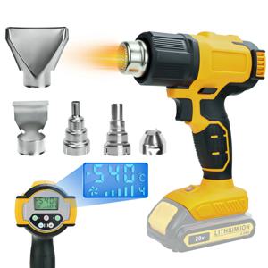 Dewalt 무선 히트 건, 300W, 540 ℃, 5 깍지, LCD 디지털 디스플레이, 수축 포장 핫 에어 건, 20V 배터리 (배터리 없음)