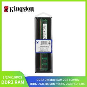 킹스톤 데스크탑 DDR2 RAM 메모리, 데스크탑 메모리 모델 PC2-6400, 2GB, 800MHz, 1 개, 2 개, 4 개, 10 개