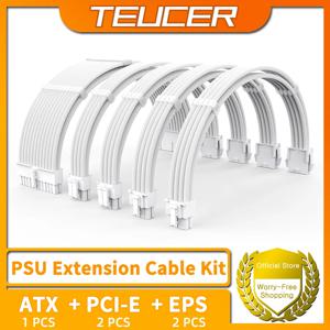 TEUCER TC-35 시리즈 PSU 익스텐션 케이블 키트, 단색 케이블, 단색 콤보, ATX24 핀, PCI-E8Pin CPU 8 핀, 350mm