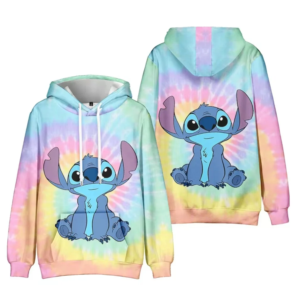 Moletons feminos Lilo 스티치 풀오버 dos desenhos animados, roupas casais, moletom com capuz feminino, moda kawaii, cor doce,