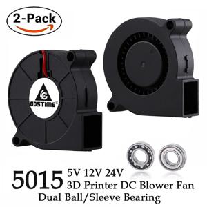 Gdstime-5015 50mm DC 24V 12V 5V 2 핀 볼/슬리브 베어링, 브러시리스 냉각 터빈 송풍기 팬, 50mm x 15mm 송풍기 쿨러 팬, 2 개