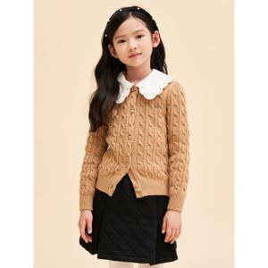 BEANPOLE KIDS [Essential] 여아 울 케이블 카디건  베이지(BI385AGE1A)