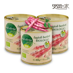 COOP 비비베르데 이탈리아 유기농 볼로티콩(흰강낭콩) 400g 3캔 무첨가물 Non GMO