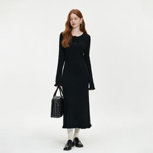 WD_Frilled edge knit dress