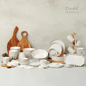 Ondo℃ 온도 하늘이야기 구름하양 6인 디너세트 49P 유광