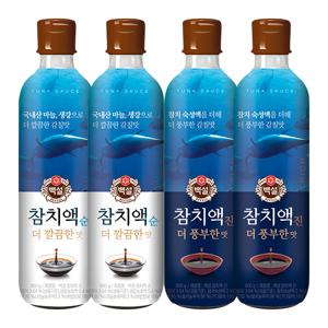 CJ 백설 참치액900g 깔끔한맛2+풍부한맛2 [총 4병]