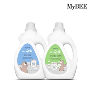 마이비 피부에순한 유아세제 용기1.5L+유연제 용기1.5L