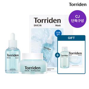 [3종구성] 다이브인 저분자 히알루론산 마스크30매+수딩크림100ml+세럼50ml (+토너50ml+멀티패드10매입X1개)