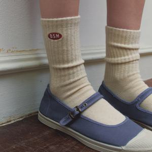 [24FW] BSM LOGO ORGANIC COTTON SOCKS - NATURAL