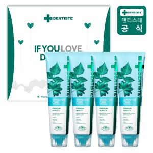 덴티스테 선물세트 4P 뉴센서티브케어 치약 100g 4개 (+쇼핑백)