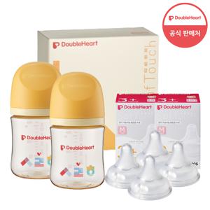 160ml 트윈팩(젖병2개/노꼭지)+젖꼭지 4개