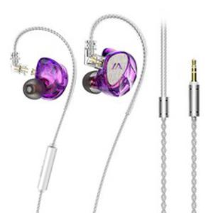 Lafitear LF1 플러그형 하이파이 유선 이어폰 3.5mm 마이크 포함, 퍼플