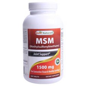 베스트네츄럴스 MSM 1500mg 타블렛 무설탕 글루텐 프리, 180정, 1개