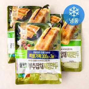 풀무원 부추잡채 지짐만두 (냉동), 300g, 3개