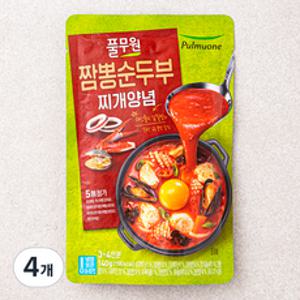 풀무원 짬뽕순두부 찌개양념, 140g, 4개