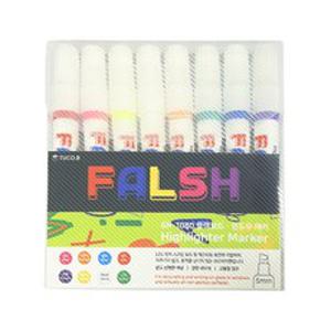 투코비 falsh 형광 화이트 블랙 윈도우마카펜 8색 세트, 1세트