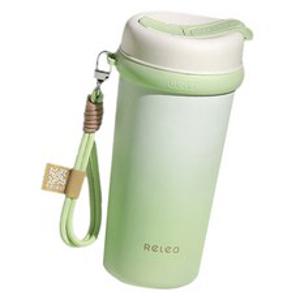 RELEA 휴대용 보온 보냉 텀블러, 1개, 화이트 가드니아 그린, 550ml