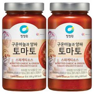 청정원 구운마늘과 양파 토마토 스파게티소스, 600g, 2개