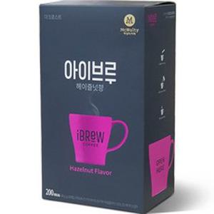 맥널티커피 아이브루 헤이즐넛향 원두커피믹스, 200개입, 1개, 1g