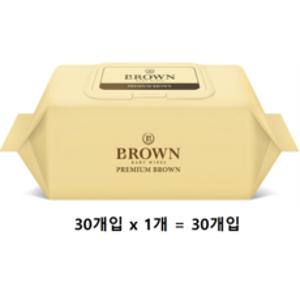 브라운 프리미엄 브라운 엠보싱 저자극 아기물티슈 캡형 80gsm, 80g, 30개입, 1개