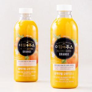 아침에주스 블랙라벨 오렌지주스, 2개, 750ml