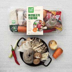 프레시밀 버섯불고기 전골 재료 밀키트, 900g, 1팩