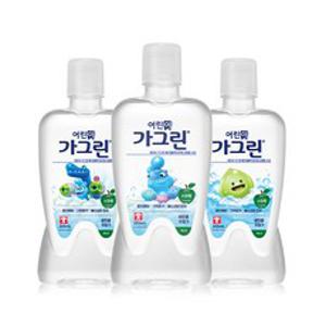 가그린 어린이용 구강세정제 사과향, 380ml, 3개