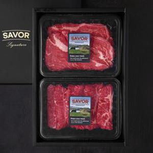 SAVOR 호주산 블랙앵거스 척아이롤 구이용 400g + 부채살 구이용 400g 세트 (냉장), 1세트